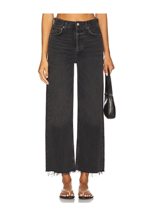 AGOLDE Ren High Rise Wide Leg Jeans in Black. Size 24. Also in 23, 25, 26, 27, 28, 29, 31.