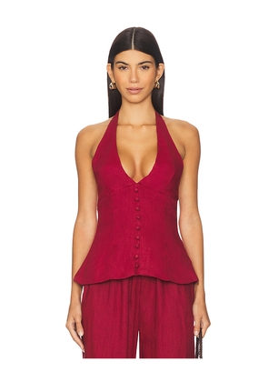AEXAE x REVOLVE Halter Top in Burgundy. Size M. Also in L, S, XS.