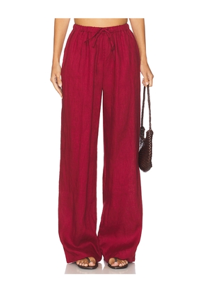 AEXAE x REVOLVE Drawstring Pant in Burgundy. Size M. Also in XXS, XS, S, L, XL.