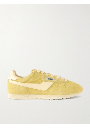 Autry - Windspin Leather-trimmed Suede Sneaklers - Yellow - IT35,IT36,IT37,IT38,IT39,IT40,IT41,IT42
