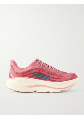 Hoka - Bondi 9 Rubber-trimmed Mesh Sneakers - Pink - US5,US5.5,US6,US6.5,US7,US7.5,US8,US8.5,US9,US9.5,US10,US10.5,US11