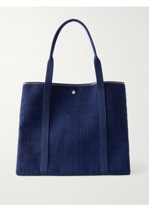 RUE de VERNEUIL - Traversée Glacier Large Webbing And Leather-trimmed Tweed Tote - Blue - One size