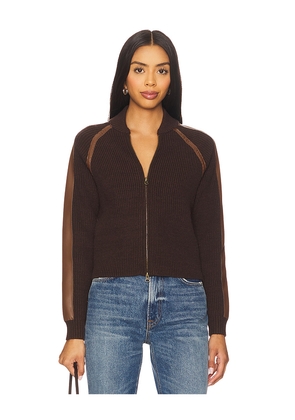 Central Park West Atlas Raglan Zip Up Jacket in Chocolate. Size M. Also in S, XS.