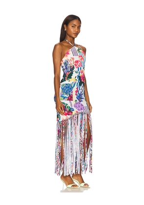 Agua Bendita x REVOLVE Allis Maxi Dress in White,Blue. Size S. Also in M.