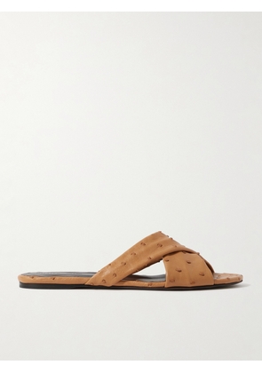 KHAITE - Liria Ostrich Sandals - Brown - IT36,IT37,IT38,IT39,IT40,IT41