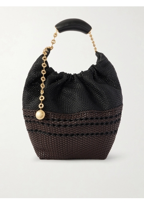 LOEWE - Squeeze Small Woven Two-tone Leather Tote - Black - One size