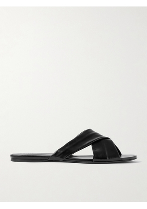 KHAITE - Liria Glossed-leather Sandals - Black - IT36,IT36.5,IT37,IT37.5,IT38,IT38.5,IT39,IT39.5,IT40,IT40.5,IT41