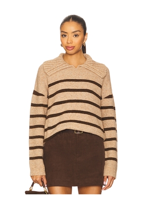 Central Park West Rayna Oversized Collar Sweater in Brown. Size M. Also in S, XS, L.