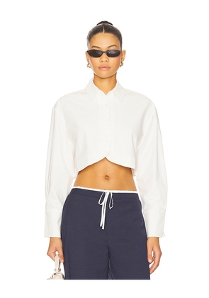 ALL THE WAYS Tara Button Up Top in White. Size M. Also in S, XL.