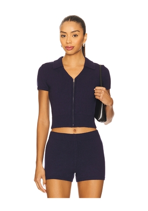 GUIZIO Calesia Zip Up Top in Navy. Size M. Also in S.