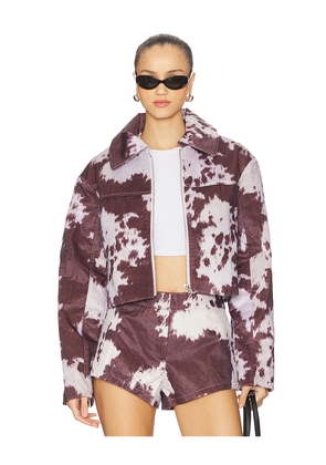 BY.DYLN Helsa Jacket in Wine,White. Size M. Also in XS, S.