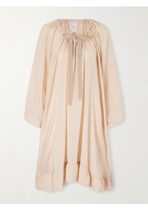 Patou - Bow-detailed Striped Lyocell And Silk-blend Mini Dress - Neutrals - FR 34,FR 36,FR 38,FR 40,FR 42,FR 44