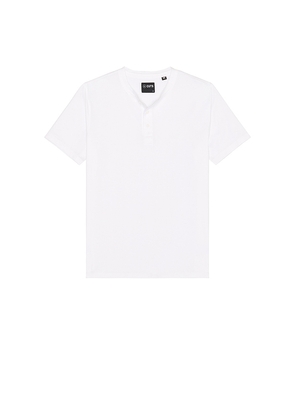 Cuts Pima Club Henley in White. Size M. Also in XL/1X.