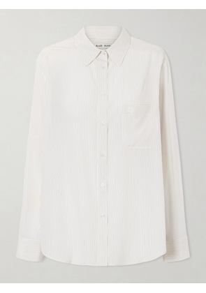 BLAZÉ Milano - Kris Anabas Pinstriped Silk Shirt - White - 00,0,1,2,3,4