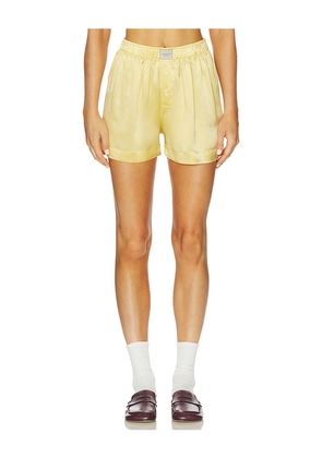 Comme Si La Boxer Silk Classica Short in Yellow. Size M. Also in XS, S, XL.