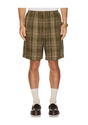 Beams Plus Gym Shorts Mesh Plaid in Brown. Size M. Also in L, XL.