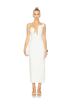 Bardot Rosalyn Midi Dress in White. Size 2. Also in 4, 6, 8.