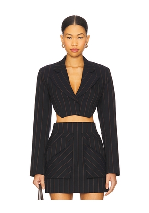 AKNVAS Anya Navy Pin Stripe Blazer in Navy. Size 4. Also in 6, 8, 10.