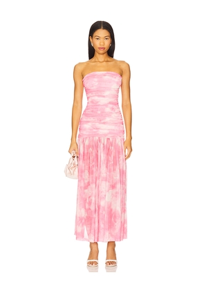Bardot Solana Mesh Maxi Dress in Pink. Size 12. Also in 2, 4, 6, 8, 10.