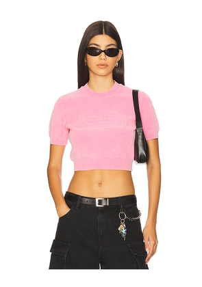 Alexander Wang Crewneck Tee With Embossed Logo in Pink. Size S. Also in M.