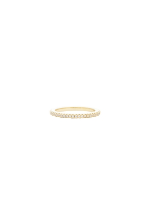By Adina Eden Micro Pav? Thin Eternity Band Ring in Metallic Gold. Size 5. Also in 6.