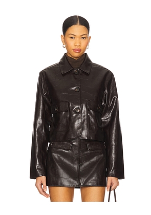 BLANKNYC Faux Leather Jacket in Burgundy. Size L. Also in M, S.