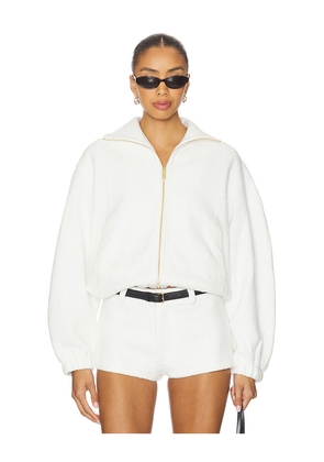 Amanda Uprichard Como Bomber Jacket in Ivory. Size M. Also in L, S, XL, XS.