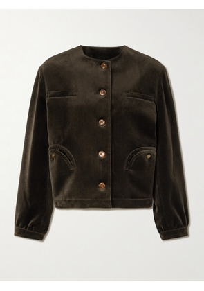 BLAZÉ Milano - Jealousy Gliss Bolero Cotton-velvet Jacket - Brown - 00,0,1,2,3,4