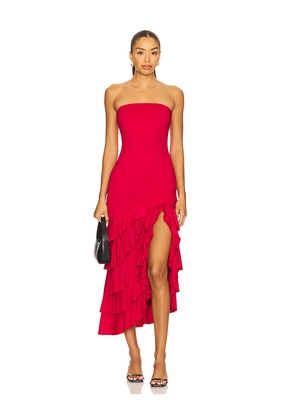 Bardot Agastina Strapless Maxi Dress in Red. Size M. Also in L, S, XL, XS.