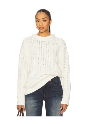 Denimist Oversized Aran Sweater in White. Size M. Also in XS, S.