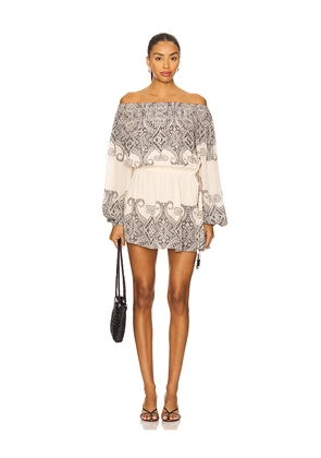 HEMANT AND NANDITA Slip On Mini Dress in Neutral. Size S. Also in XS, M, L, XL.