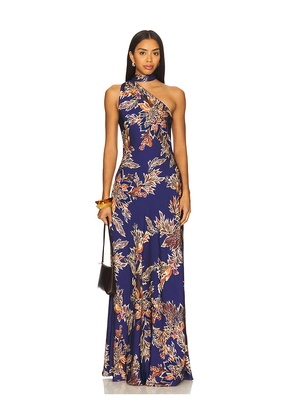 HEMANT AND NANDITA Bias Maxi Dress With Sash in Navy. Size S. Also in M, XS.