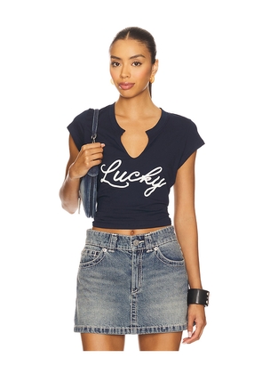 Bella Venice x REVOLVE Lucky Tee in Navy. Size M. Also in XS, L, XL/1X.