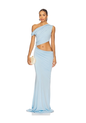AWAVE Studio Shoulder And Waist Long Dress in Baby Blue. Size 36/4. Also in 34/2, 38/6.