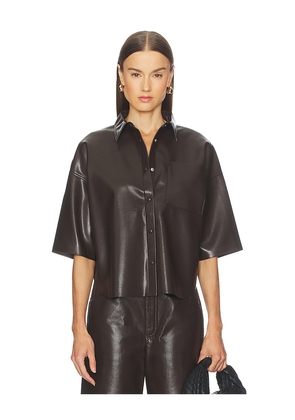 Citizens of Humanity Frances Cropped Cape Button Up in Brown. Size M. Also in XS, S, L, XL.