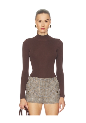 ALL THE WAYS Amerie Bodysuit in Brown. Size L. Also in S, M.