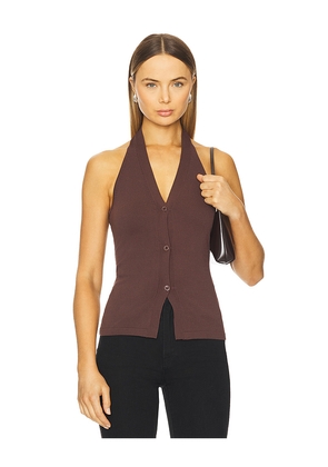 ALL THE WAYS Alba Top in Brown. Size M. Also in XS, S, L.