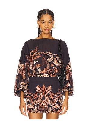 HEMANT AND NANDITA Top in Chocolate,Rust. Size M. Also in L, XL.