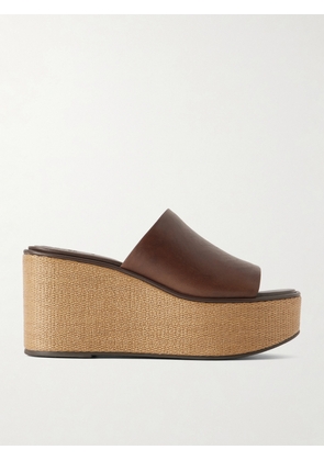 Brunello Cucinelli - Leather Platform Sandals - Brown - IT36,IT36.5,IT37,IT37.5,IT38,IT38.5,IT39,IT39.5,IT40,IT40.5,IT41