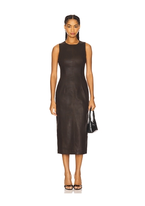 DL1961 Esme Midi Dress in Brown. Size S. Also in XS, L.