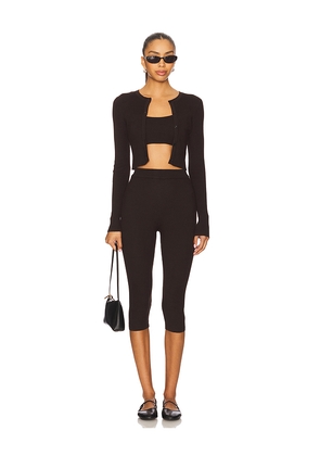 ALL THE WAYS Jude Knit Set in Chocolate. Size M. Also in L, S, XS.