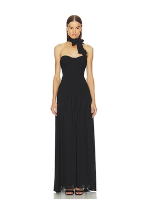 Camila Coelho Evangelina Gown in Black. Size M. Also in XXS, XS, S, L, XL.