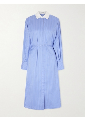 Altuzarra - Floyd Belted Striped Cotton-poplin Midi Dress - Blue - FR 34,FR 36,FR 38,FR 40,FR 42,FR 44,FR 46