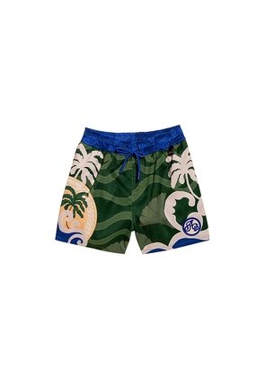 Agua Bendita Nick Thamar Swim Short in Green. Size 4. Also in 6, 2.
