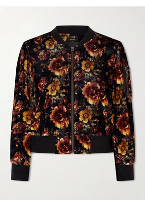R13 - Floral-print Velvet Bomber Jacket - Multi - x small,small,medium,large