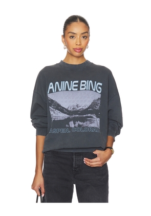 ANINE BING x REVOLVE Jaci Sweatshirt in Charcoal. Size M. Also in XS, S.