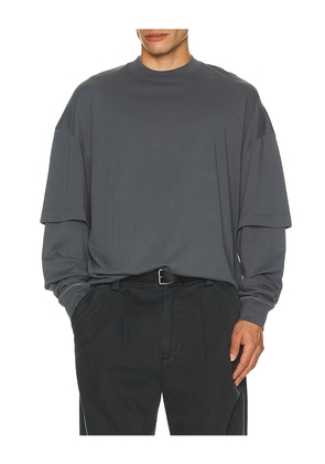 DARKPARK Troy Double Sleeve Tee in Grey. Size S. Also in L.