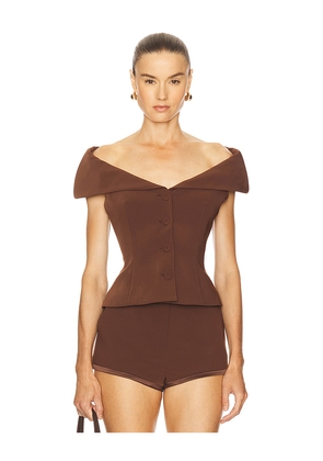 Camila Coelho Deysi Top in Brown. Size M. Also in XXS, XS, S, L, XL.
