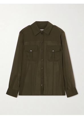 Veronica de Piante - Daphne Silk-georgette Shirt - Green - IT36,IT38,IT40,IT42,IT44,IT46