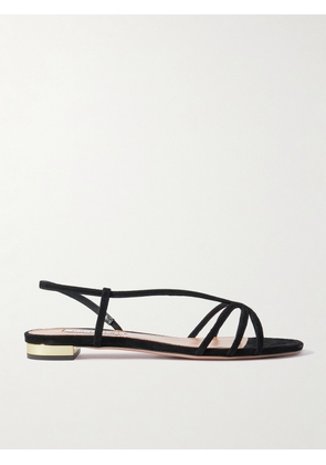 Aquazzura - Talk To Me Suede Slingback Sandals - Black - IT36,IT36.5,IT37,IT37.5,IT38,IT38.5,IT39,IT39.5,IT40,IT40.5,IT41,IT41.5,IT42